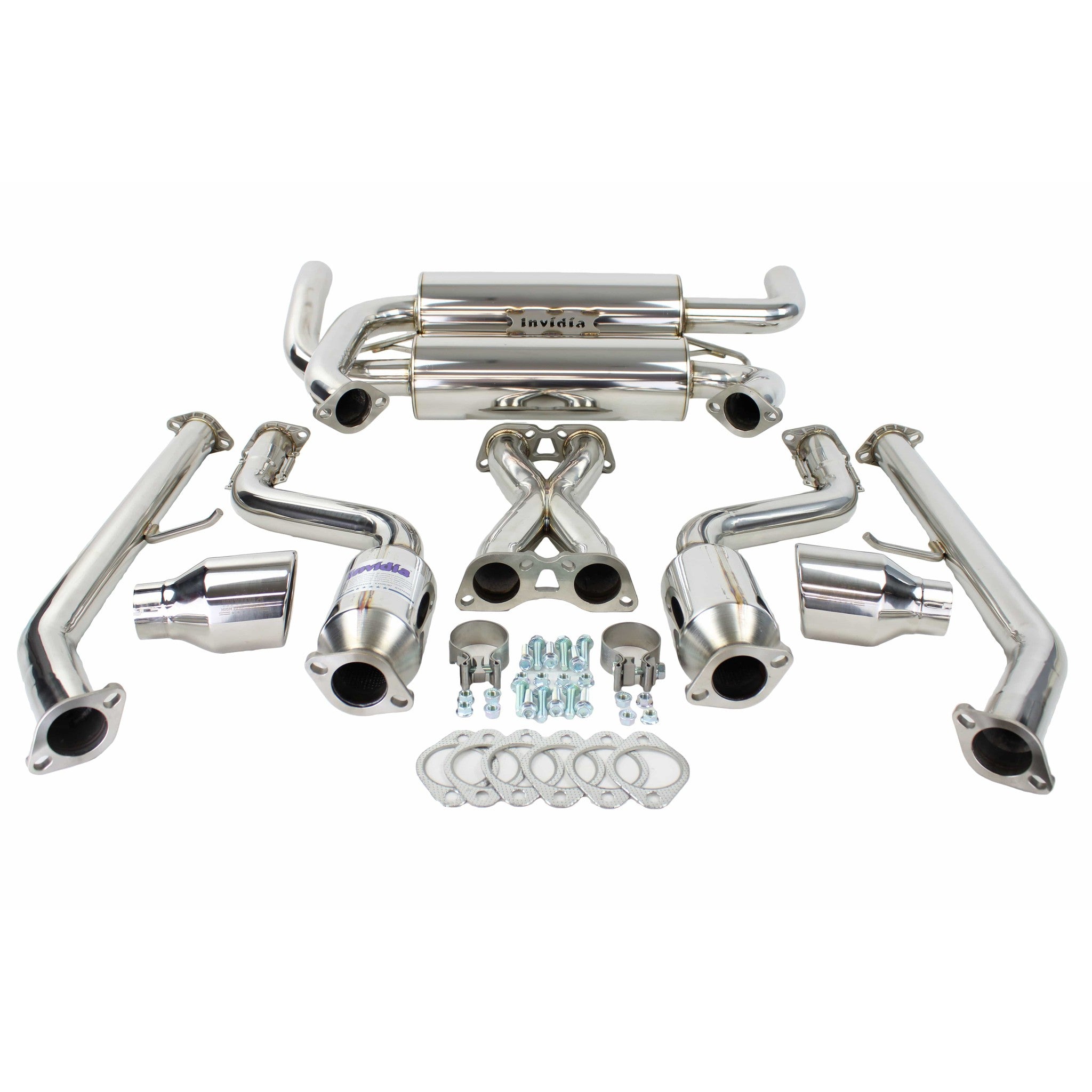 Invidia Gemini Rolled Stainless Tips Cat Back Exhaust Nissan 370Z '09+