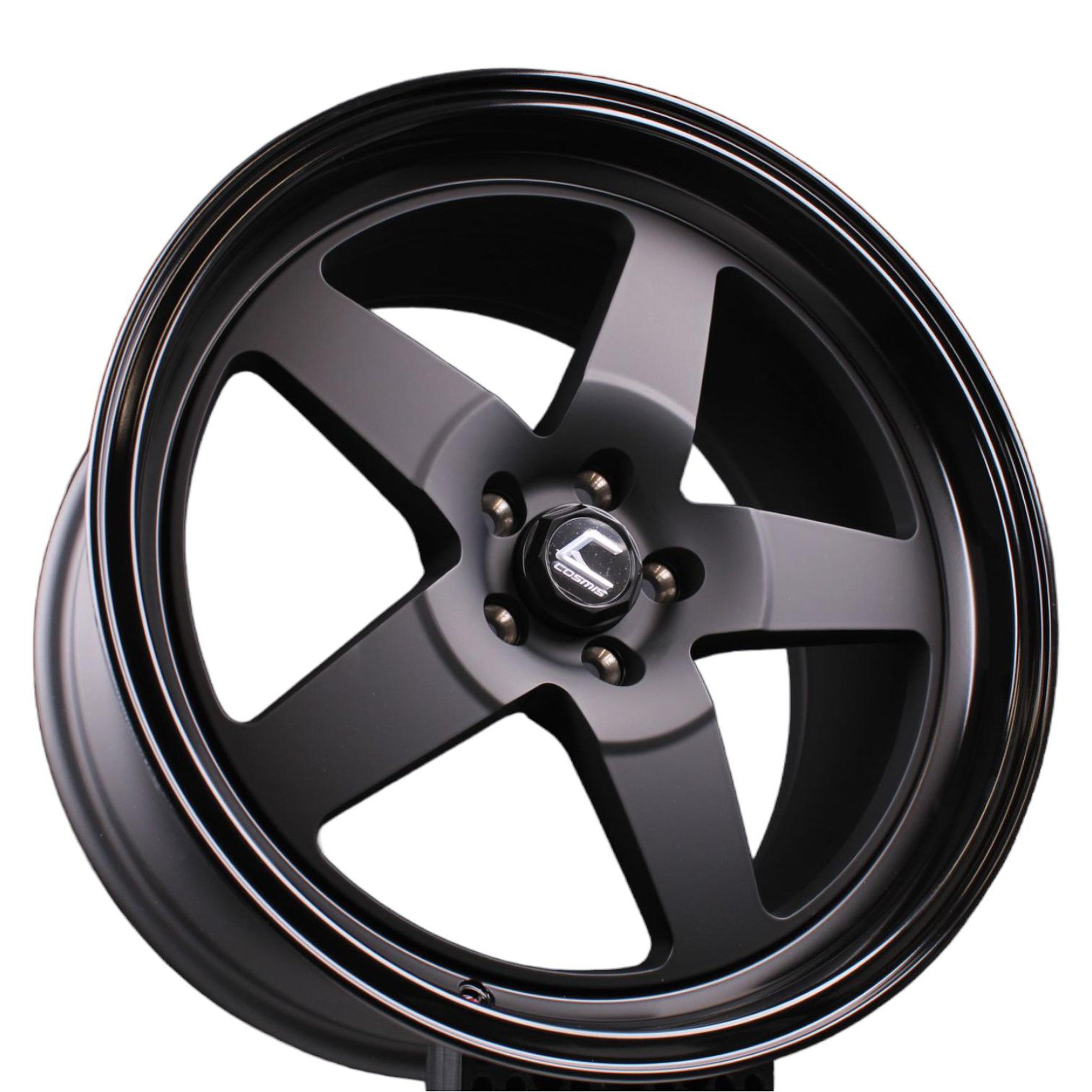 Cosmis Wheels XT-005R Flat Black w/ Gloss Lip 18x9 +35 5x100