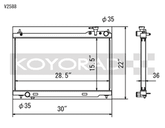 Koyo Aluminum Radiator Infiniti G35 Coupe 2003-2007 / G35 Sedan 2003-2006 (Manual Transmission) | V2588