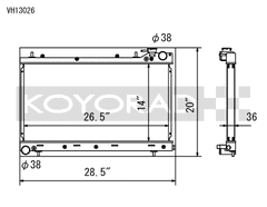 Koyo Aluminum Radiator Subaru Forester XT M/T 2004-2008 | VH13026