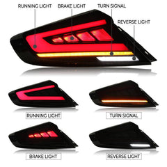 Noble S4 Style Tail Lights (Smoked Lens, Red Bar) - 2022-2025 WRX