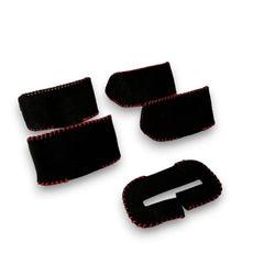 Noble Suede Seat Belt Buckle Covers Black with Red Stitching Subaru WRX 2022-2025