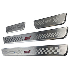 Subaru JDM STI Illuminated Checkered Style Door Sill Plates WRX 2015-2025 | E1017VC210