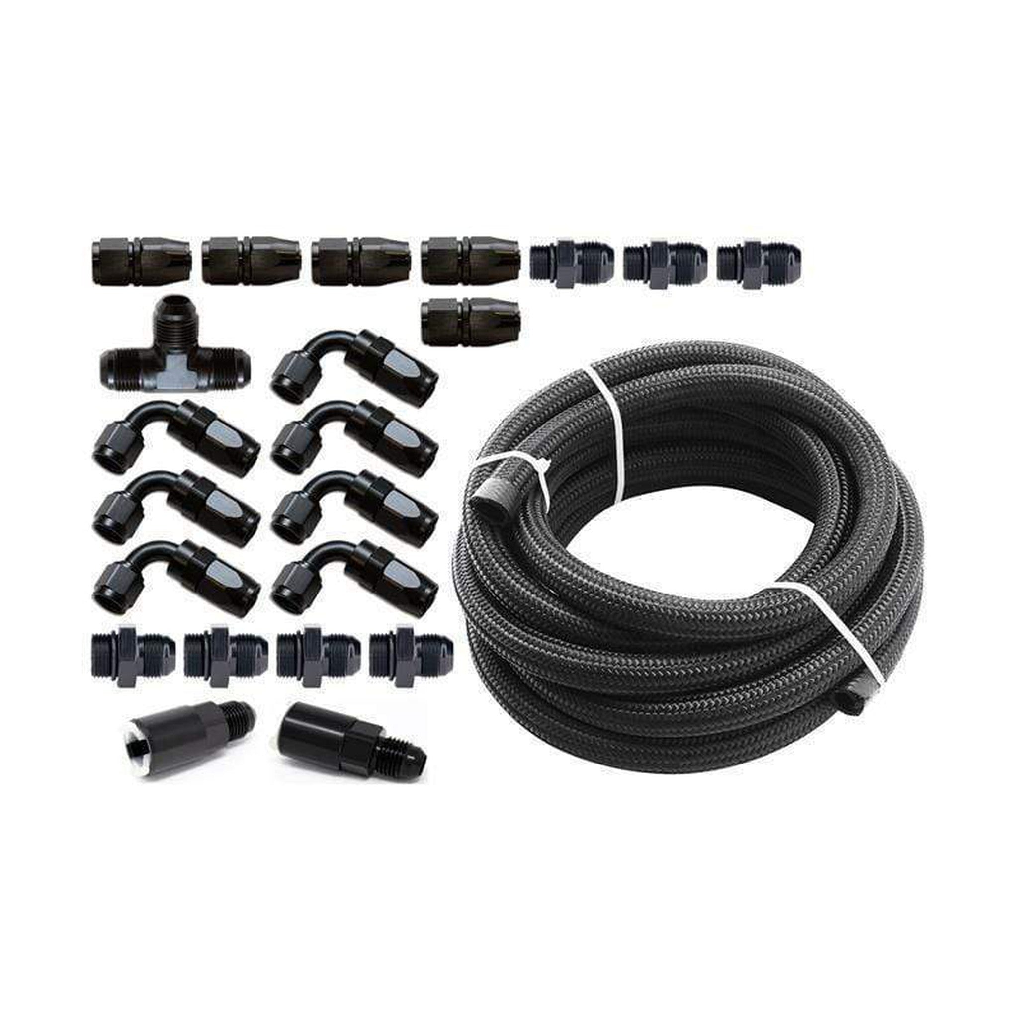 Torque Solution Braided Fuel Line Kit for -6 Aeromotive FPR Subaru WRX 02-14 / STI 07-21 | TS-SU-6FLK-AM