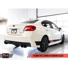 AWE Touring Edition Cat Back Exhaust Diamond Black Quad Tips (102mm) Subaru WRX 2015-2021 | 3015-43102