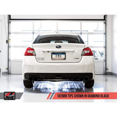 AWE Touring Edition Cat Back Exhaust Diamond Black Quad Tips (102mm) Subaru WRX 2015-2021 | 3015-43102