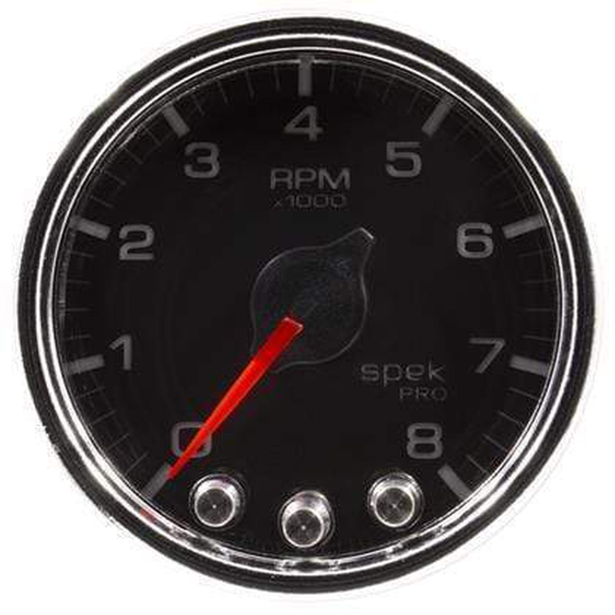 Autometer Tachometer Gauge, 0-8,000 RPM, Black Dial, Clear Lens, Chrome Bezel, 2 1/16"