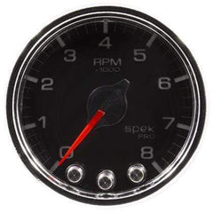 Autometer Tachometer Gauge, 0-8,000 RPM, Black Dial, Clear Lens, Chrome Bezel, 2 1/16"