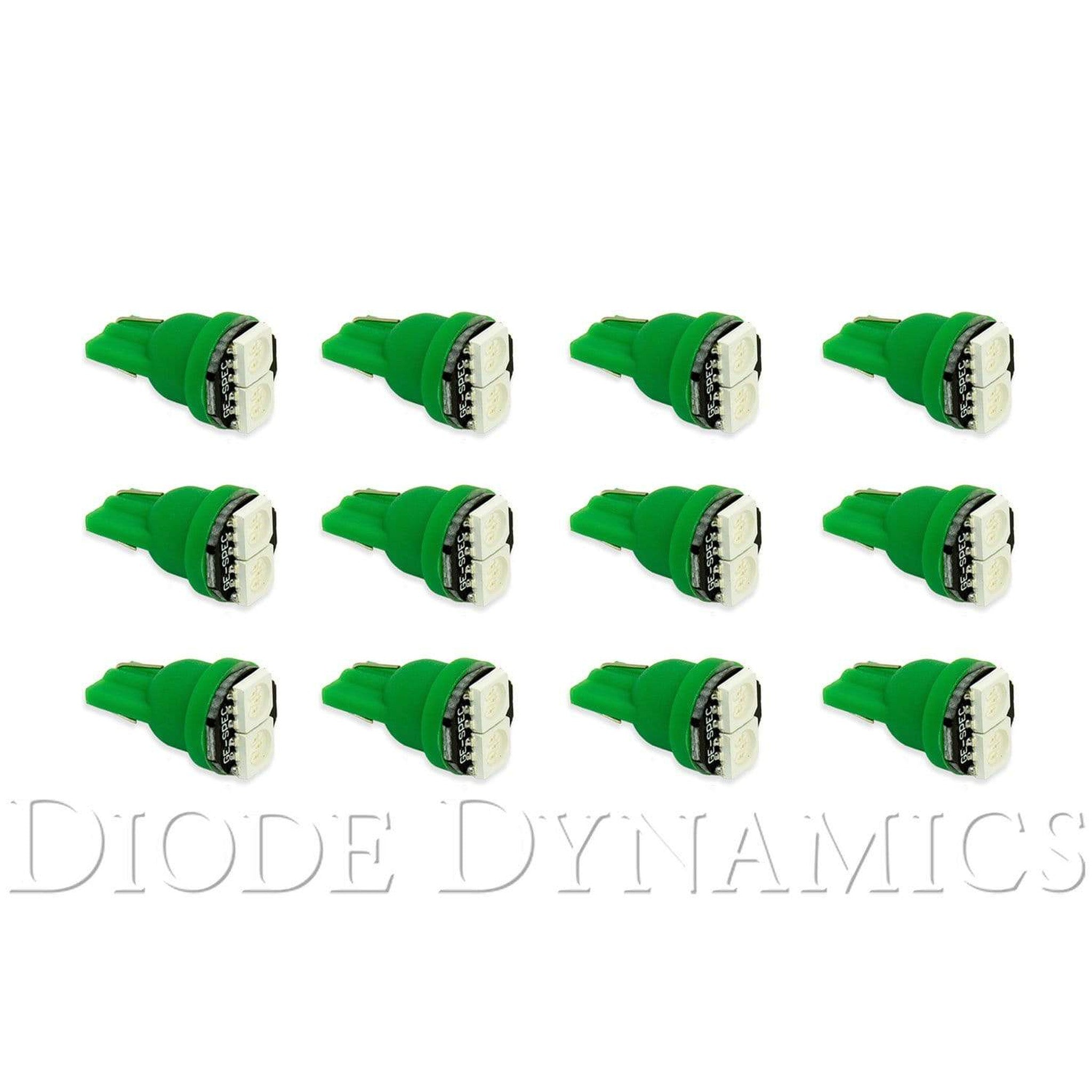 Diode Dynamics 194 LED Bulb SMD2 LED Green Set of 12