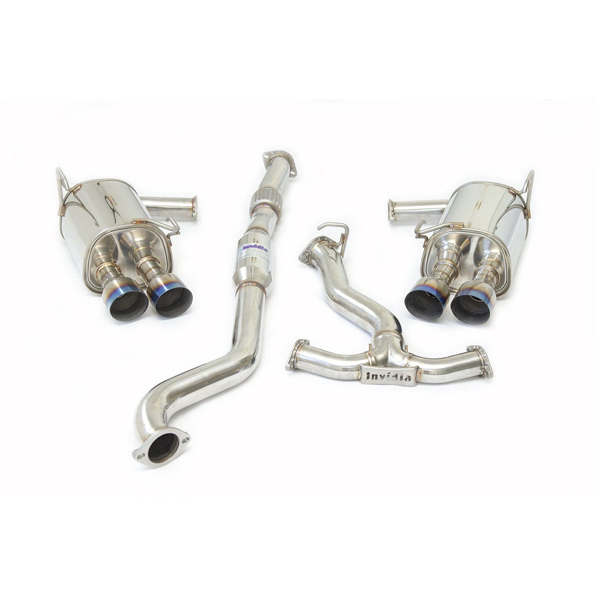 Invidia Q300 Single Layer Burnt Quad Tip CatBack Exhaust 2015-2021 Subaru STI WRX | HS15STIG2T