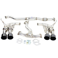 Invidia R400 Gemini Single Layer Quad Black Tip CatBack Exhaust Subaru WRX/STI 2015-2021 | HS15STIGM4SB