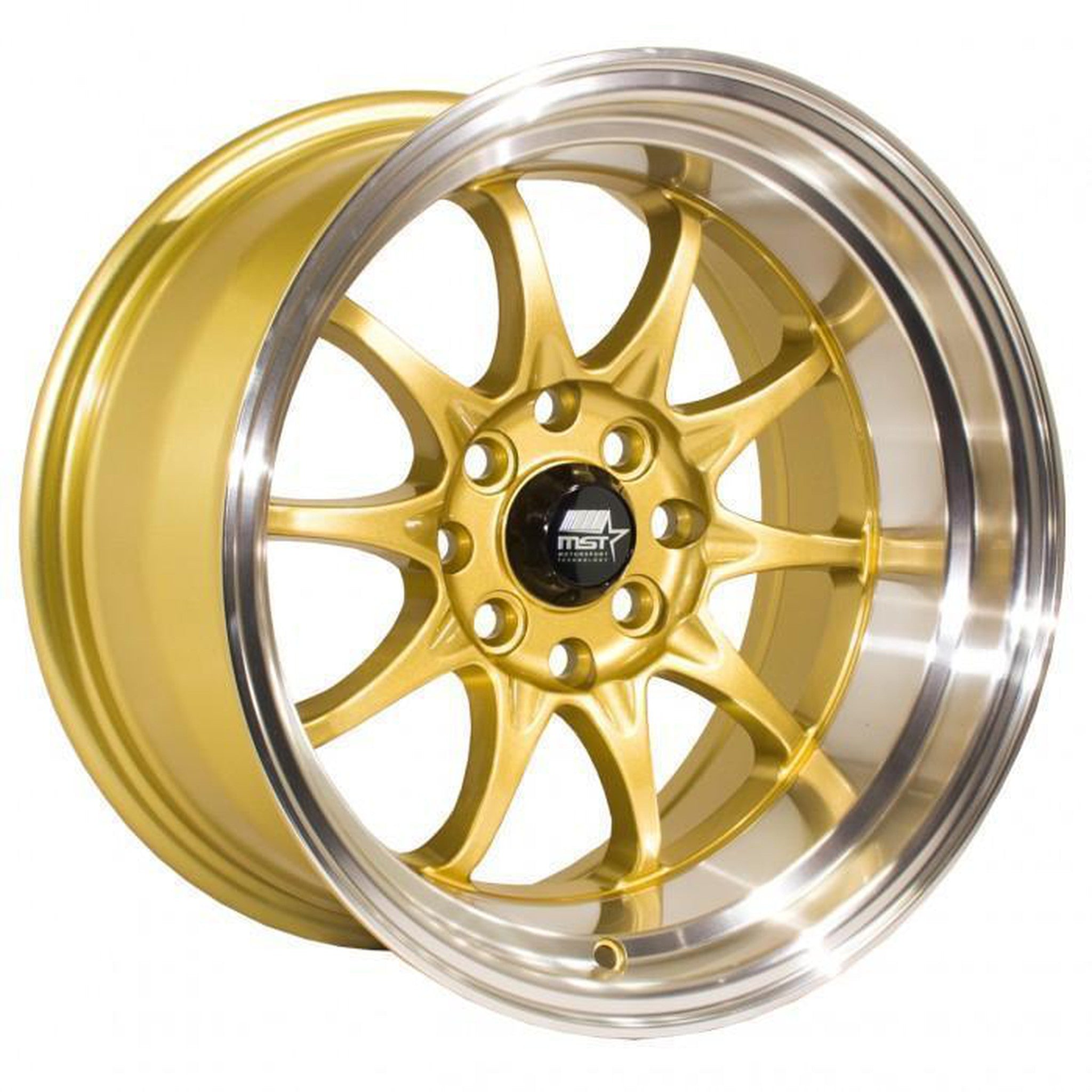 MST MT11 - GOLD W/MACHINED LIP 16x8.0 15mm 5x100/5x114.3 73.1 | MST-11-6817-15-GLDL