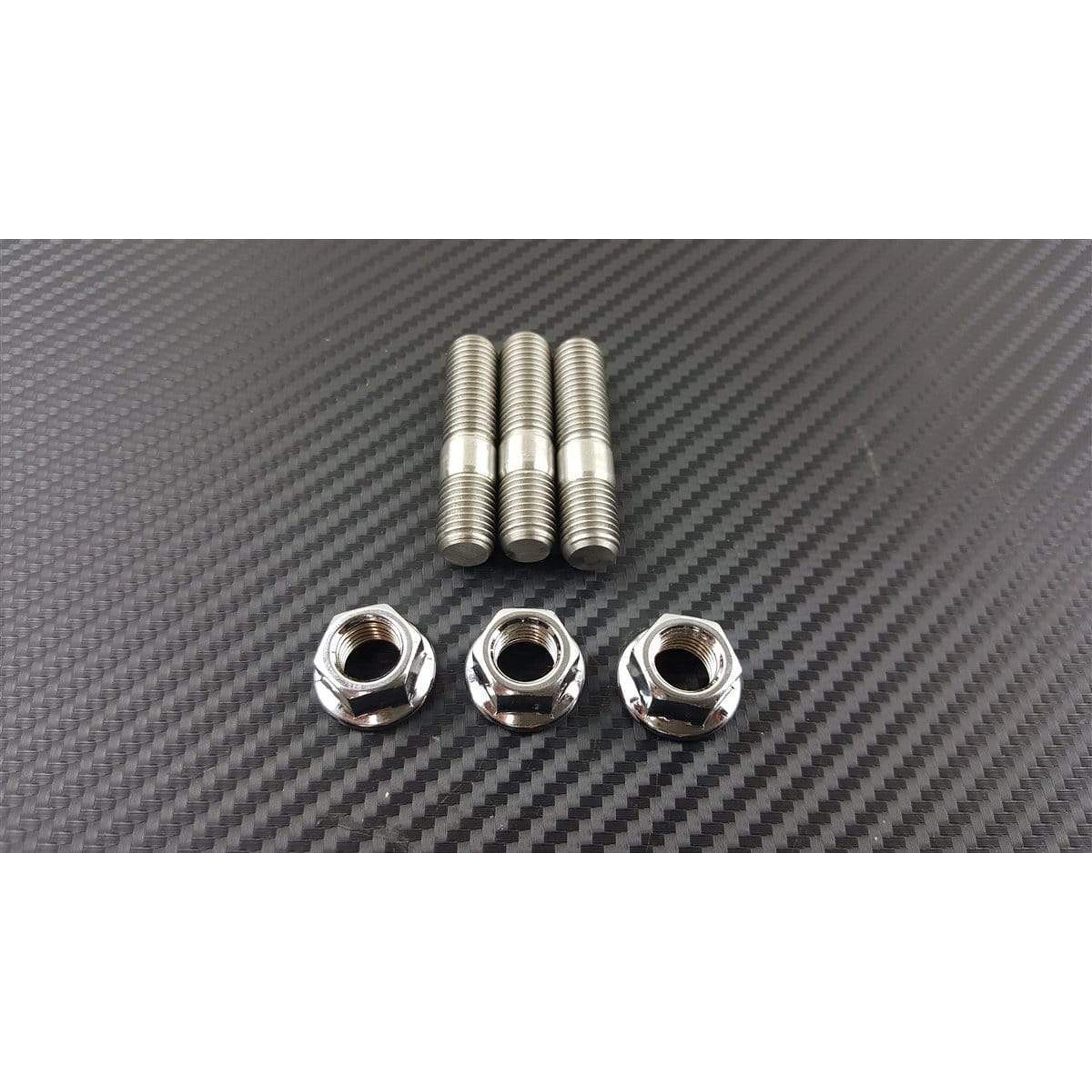 P2M Stainless Exhaust Double Head Stud Nut Set M10X1.25 : 3Pcs Set