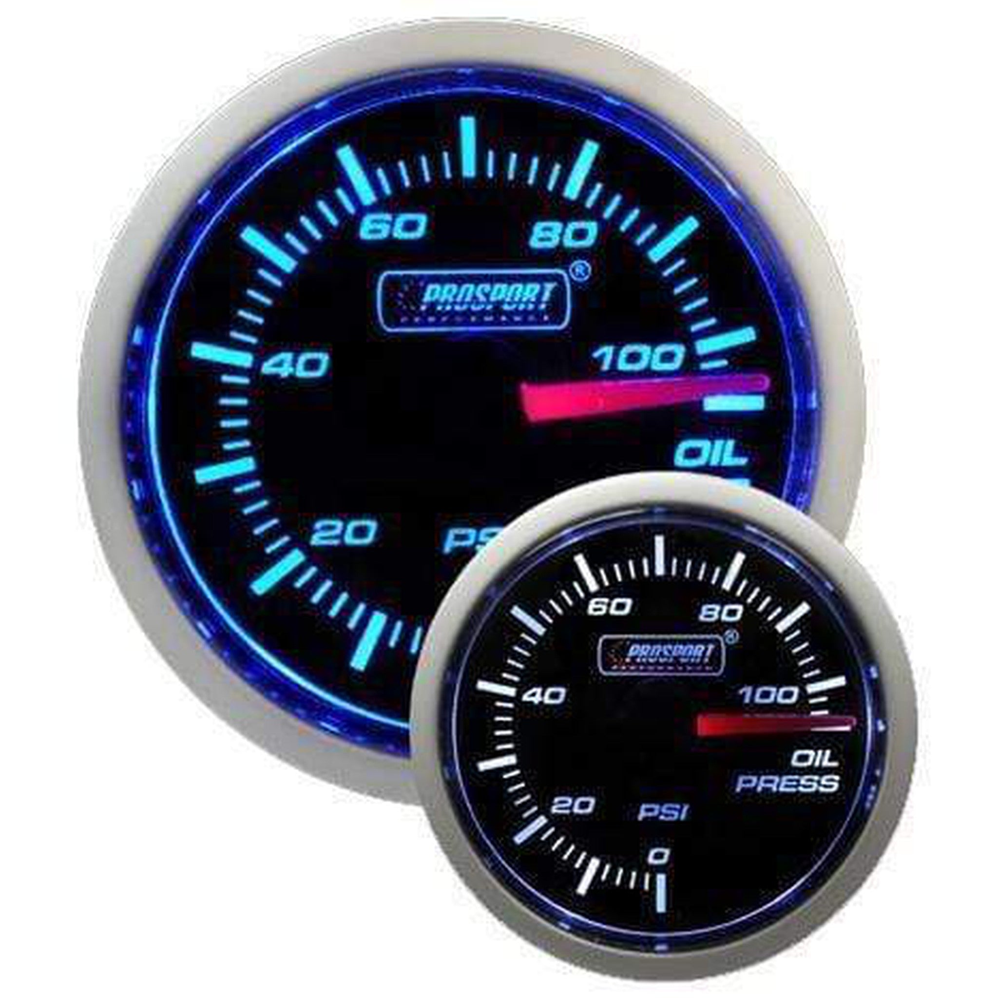 Prosport Performance 52mm Oil Pressure Gauge - Blue/White