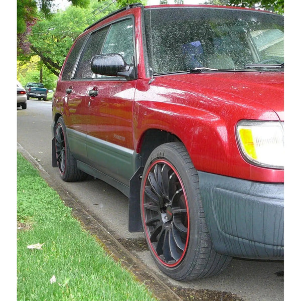 RokBlokz Short Rally Mud Flaps Deep Blue w/ Black Logo Subaru Forester  1998-2002