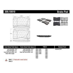 StopTech Sport Front Brake Pads Subaru STI 04-17 / Mitsubishi EVO 8 , 9, 10 | 309.10010