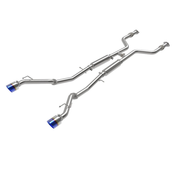 aFe Takeda 2.5inch SS Blue Flame Tips Cat Back Exhaust Nissan Z